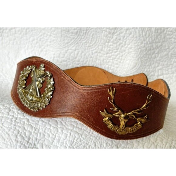 Roger Van S Leather Belt Vintage 1960s Custom Made Signed sz 24 Cuidich 'n Righ - Picture 7 of 14